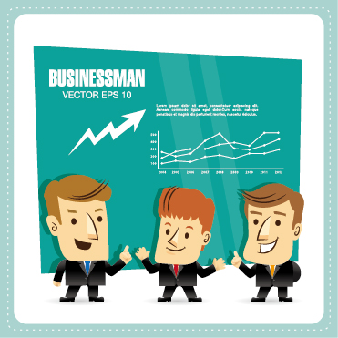 Funny people business template vector 02