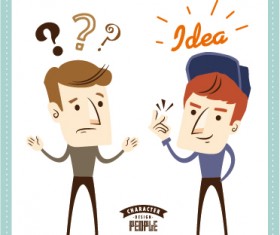 Funny people business template vector 03