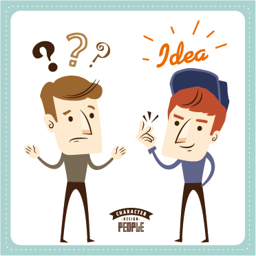 Funny people business template vector 03