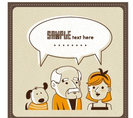 Funny people speech bubbles vector design 02