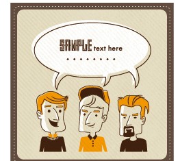 Funny people speech bubbles vector design 05