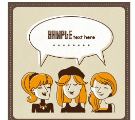 Funny people speech bubbles vector design 06