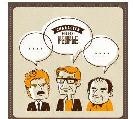 Funny people speech bubbles vector design 07