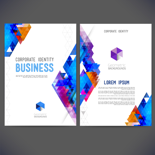 Geometric shapes business cover templates graphics 01