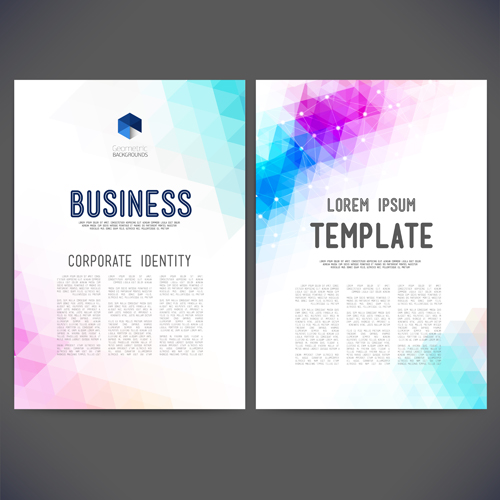 Geometric shapes business cover templates graphics 02