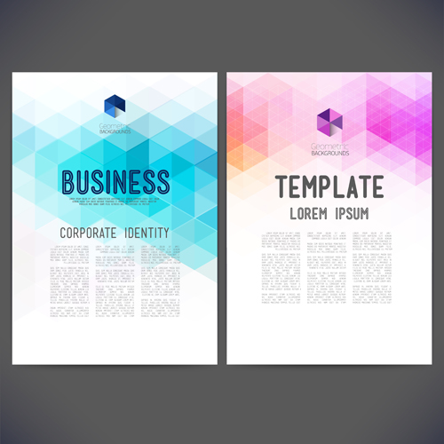 Geometric shapes business cover templates graphics 03