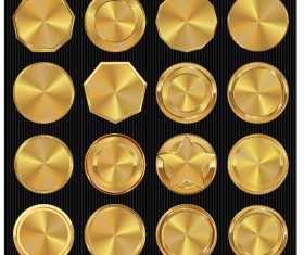 Golden textured badge vector material 03