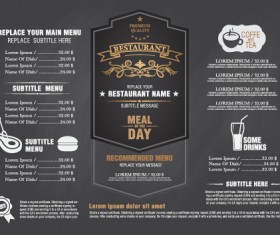 Gray style restaurant menu design vector 02