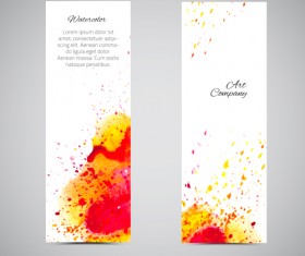 Grunge watercolor banners vectors 01