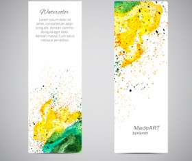 Grunge watercolor banners vectors 02