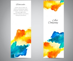 Grunge watercolor banners vectors 03