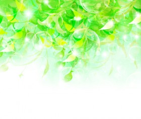 Halation bubble with green leaves vector background 04
