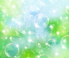 Halation bubble with green leaves vector background 06