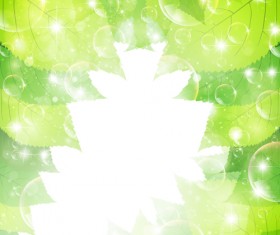 Halation bubble with green leaves vector background 09