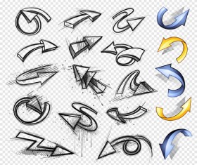 Hand drawn arrows abstract vector 02