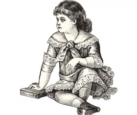 Hand drawn people elements retro vector 12