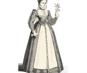 Hand drawn people elements retro vector 14