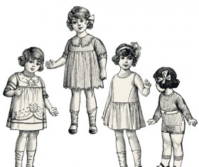 Hand drawn people elements retro vector 20