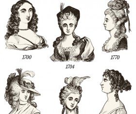 Hand drawn people elements retro vector 25