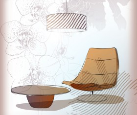 Hand drawn sofa armchairs vector graphics 01