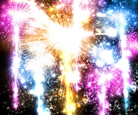 Holiday multicolor firework background vector 01