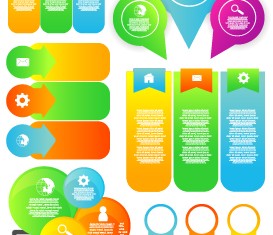 Infographic desing elements with banner vector material 01