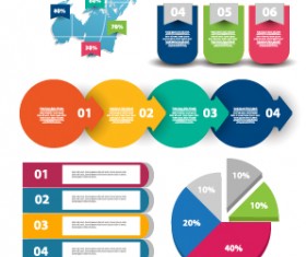 Infographic desing elements with banner vector material 02