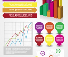 Infographic desing elements with banner vector material 03