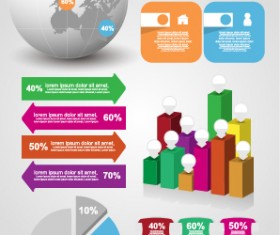 Infographic desing elements with banner vector material 04