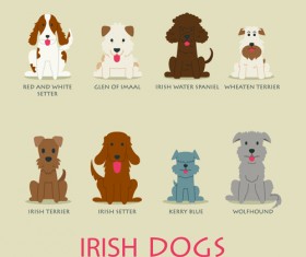 Irish dogs vector icons material