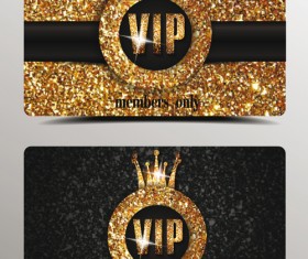 Luxury VIP gold cards vector material 01