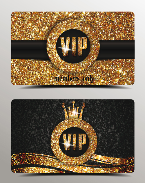 Luxury VIP gold cards vector material 01