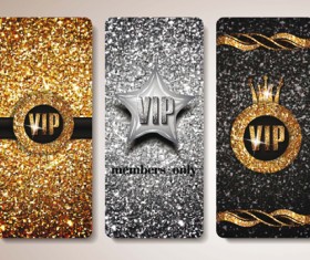 Luxury VIP gold cards vector material 02