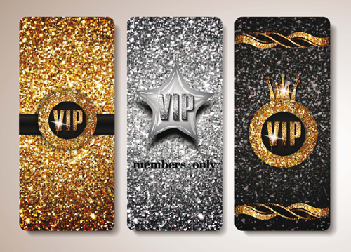 Luxury VIP gold cards vector material 02
