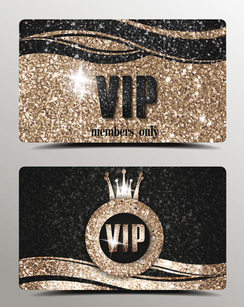 Luxury VIP gold cards vector material 03