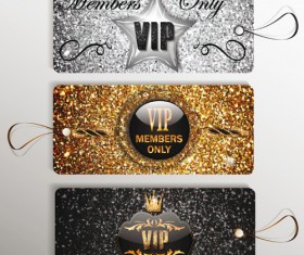 Luxury VIP gold cards vector material 04