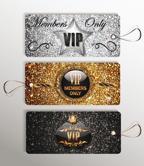 Luxury VIP gold cards vector material 04
