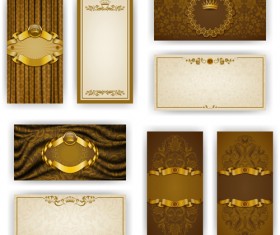 Luxury holiday greeting cards vector set 01