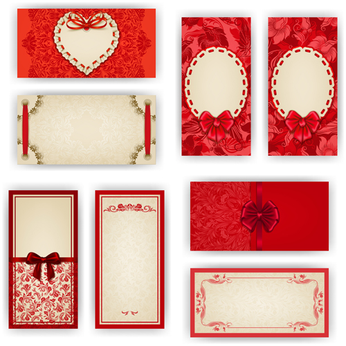 Luxury holiday greeting cards vector set 02