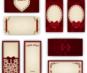 Luxury holiday greeting cards vector set 03