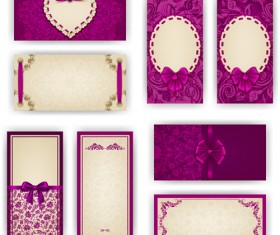 Luxury holiday greeting cards vector set 04