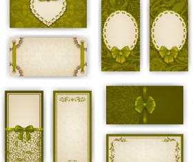 Luxury holiday greeting cards vector set 06