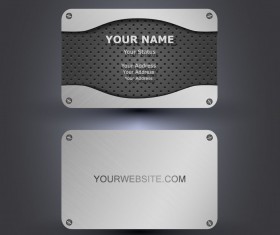 Metallic style business cards vectors 02