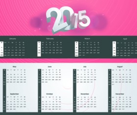 Modern 2015 calendar and new year background vector 01