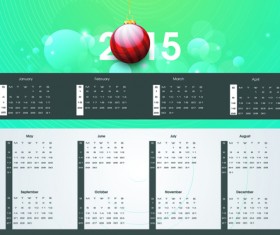 Modern 2015 calendar and new year background vector 02