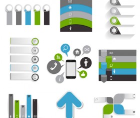 Modern infographics elements illustration vector 02