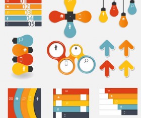 Modern infographics elements illustration vector 03