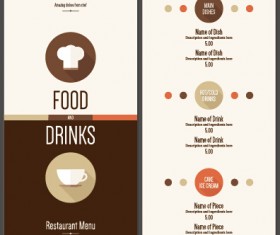 Modern restaurant menu cover and list vector 08