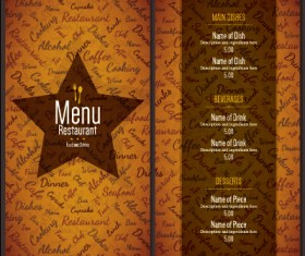Modern restaurant menu cover and list vector 09