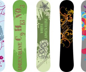 Modern snowboard vector template design 01